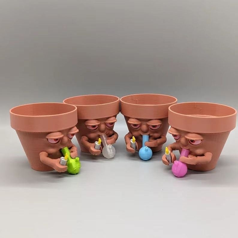 Lustiger Blumentopf – Pflanze mit Spaßfaktor